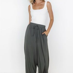 Baltic Born Florence Textured Pants- Olive